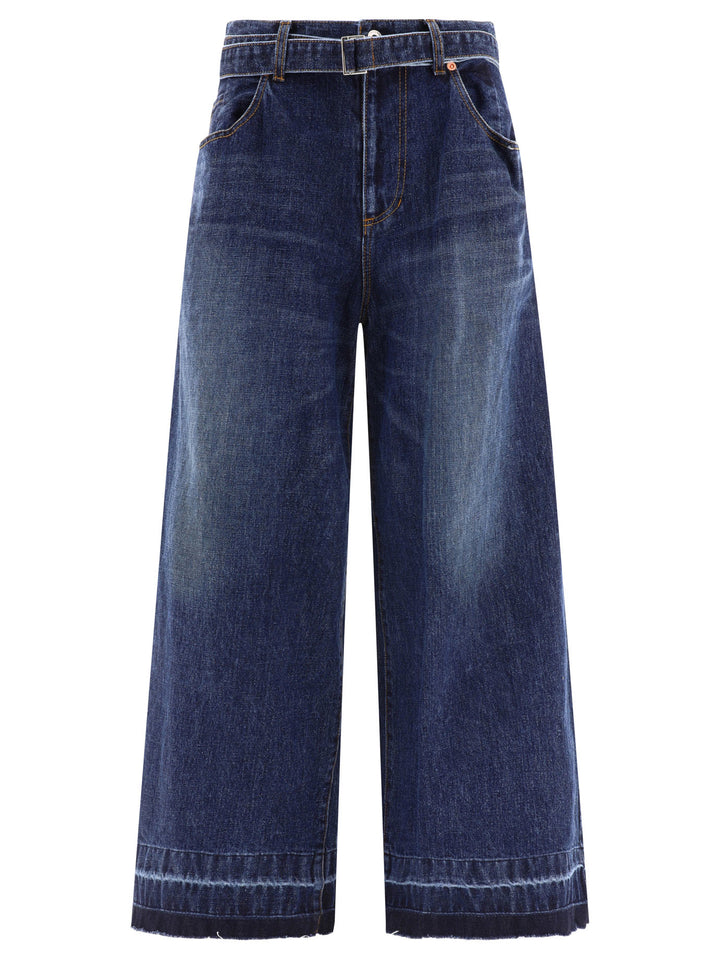 Sacai Belted Jeans - Blue | 8dbc6a7a3aa811081eb23e147416948f82553f35