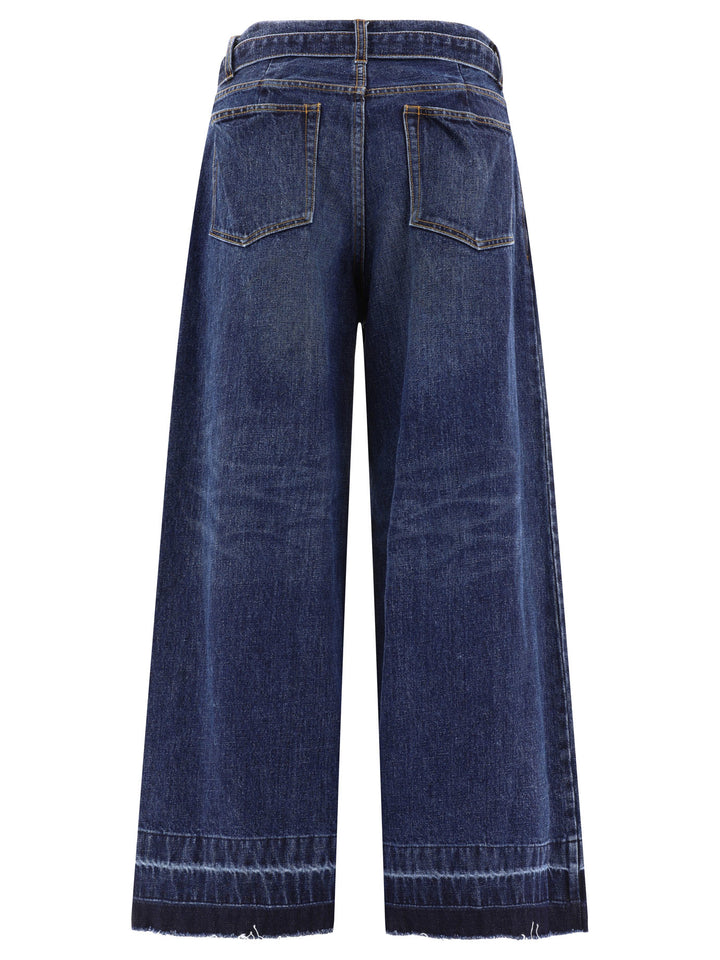 Sacai Belted Jeans - Blue | d4f93fb0a963c94875f973967298942eda5dbbb4