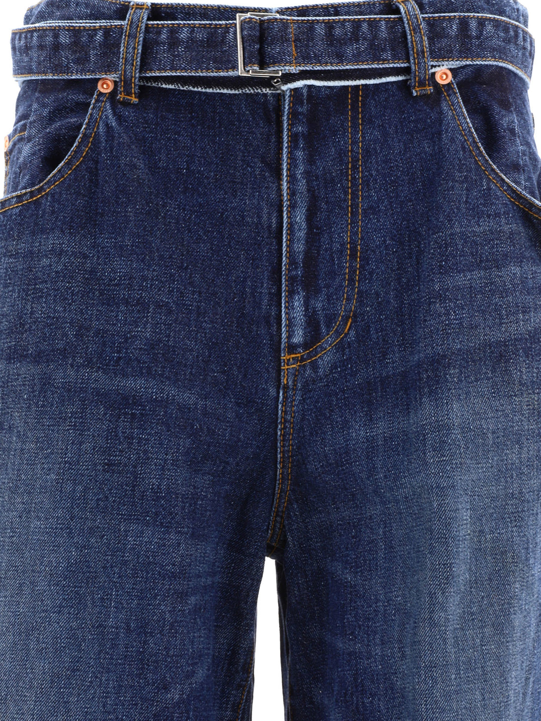 Sacai Belted Jeans - Blue | 9d552b657fec50d877a868d1097b3d000753e70a