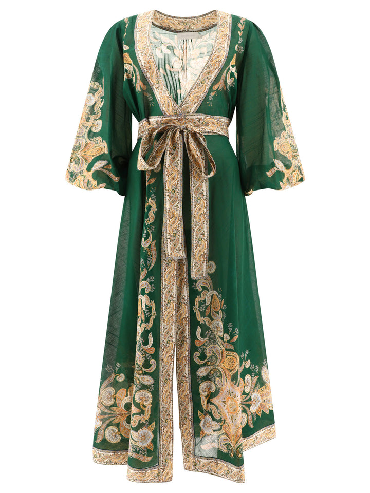 Zimmermann Devi Wrap Dresses - Green | 476e4e91e2be6bac59704ecfe2b8e8f5b05a91dd