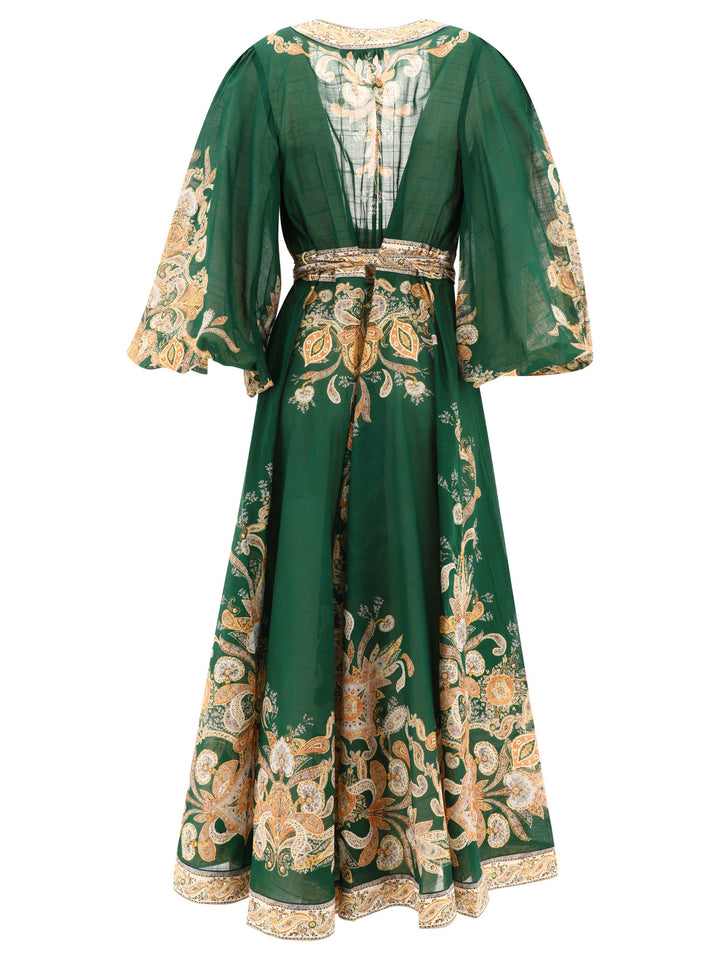 Zimmermann Devi Wrap Dresses - Green | 8cc6816fcc885e99fdabccebf4ec95f3130171bc