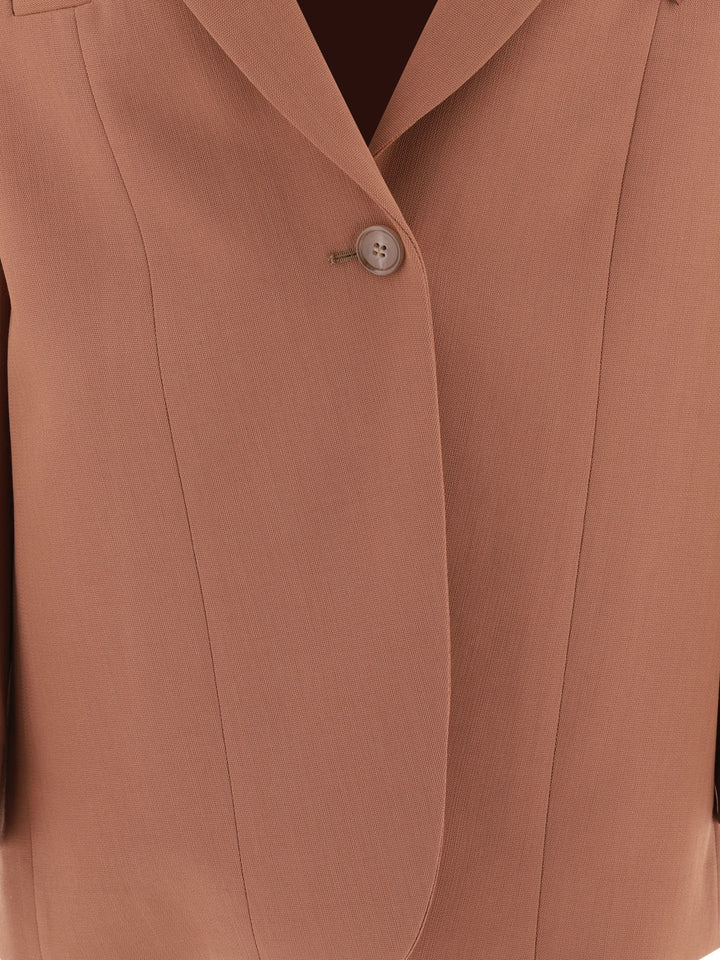 Acne Studios Single-Breasted Blazer Jackets and Coats - Brown | cab01dbd7a178b48e49de2077adb5290700154a4