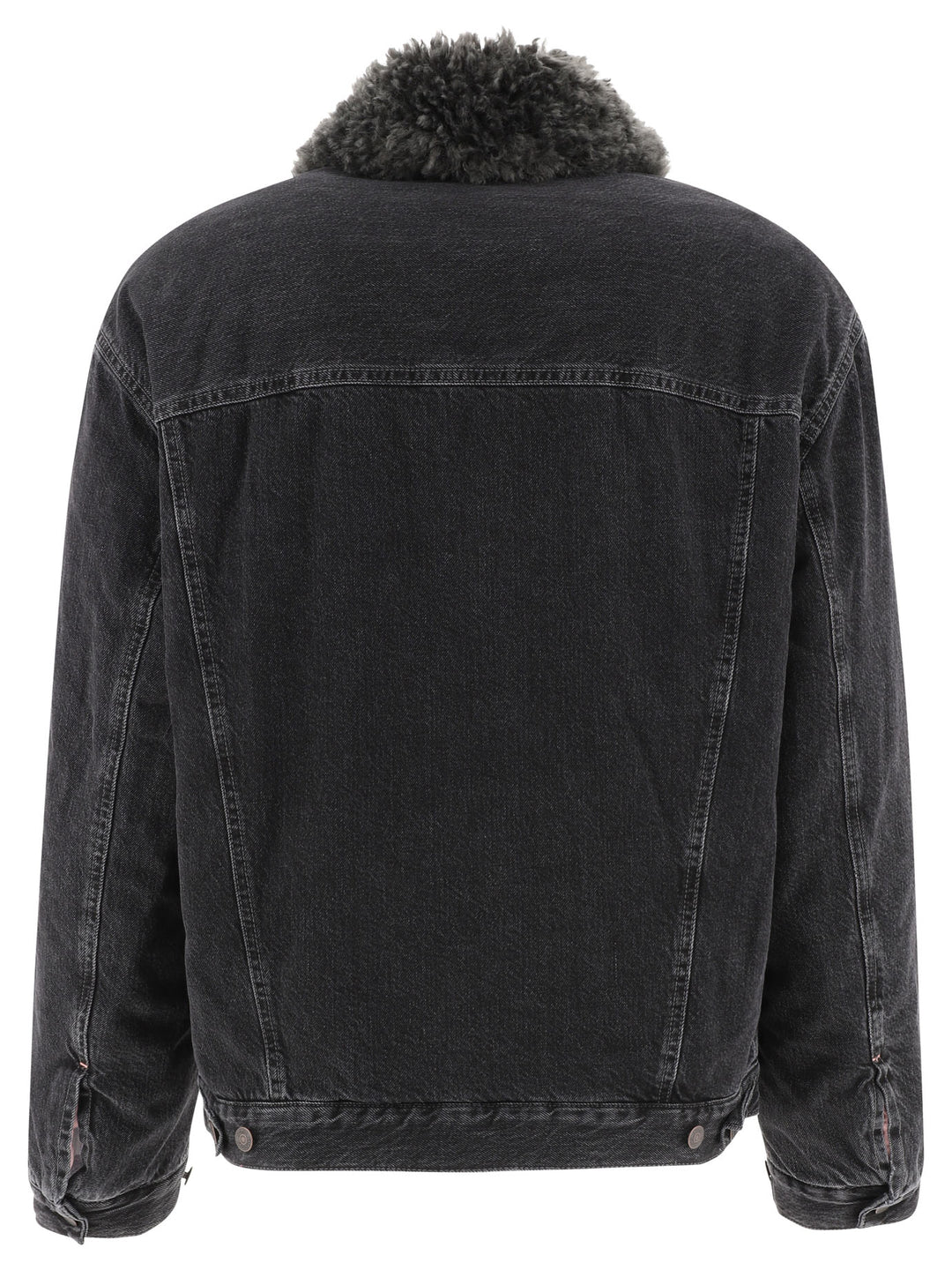 Acne Studios Lined Denim Jacket With Faux-Fur Collar Jackets and Coats - Black | f44192c6efa236f58bd1d477707ed4e992e5fe98