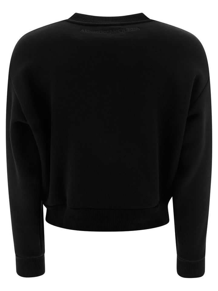 Alexander Mcqueen Slashed Sweatshirt Sweatshirts - Black | 7e6d6ae16c4ba842a4247a0aca1967e563973ace