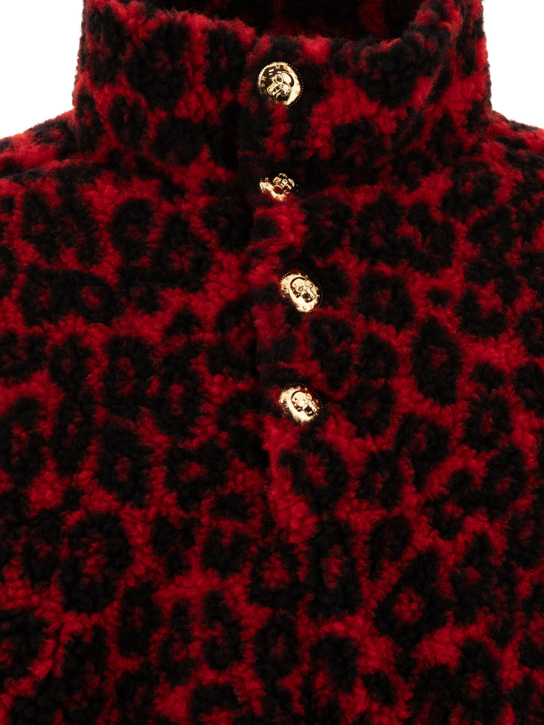 Alexander Mcqueen Leopard Print Fleece Jacket Jackets and Coats - Red | 3c93daa3ac7e3a285d525f0ef67acd19baa1f597