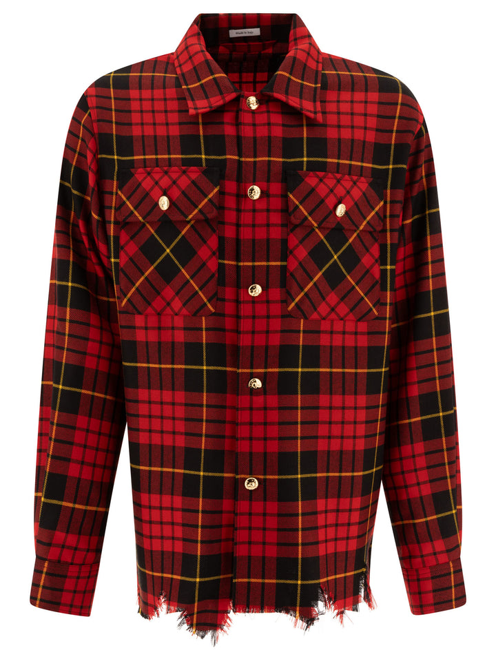 Alexander Mcqueen Distressed Tartan Overshirt Jackets and Coats - Red | 00596054948cebf93a5c59c9622e496a162783a3