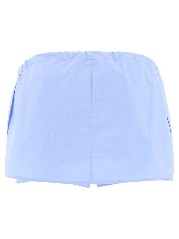 Alexander Wang Drawstring Skort With Crystal Hotfix Shorts - Light blue | 54b45364587a3e8acc8a9e5fa58378ee0c3ea589