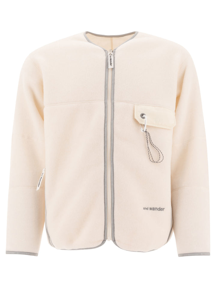 And Wander Fleece Jacket Jackets and Coats - White | 913c3466d87a6be26304d5c640021c1fd1c72787