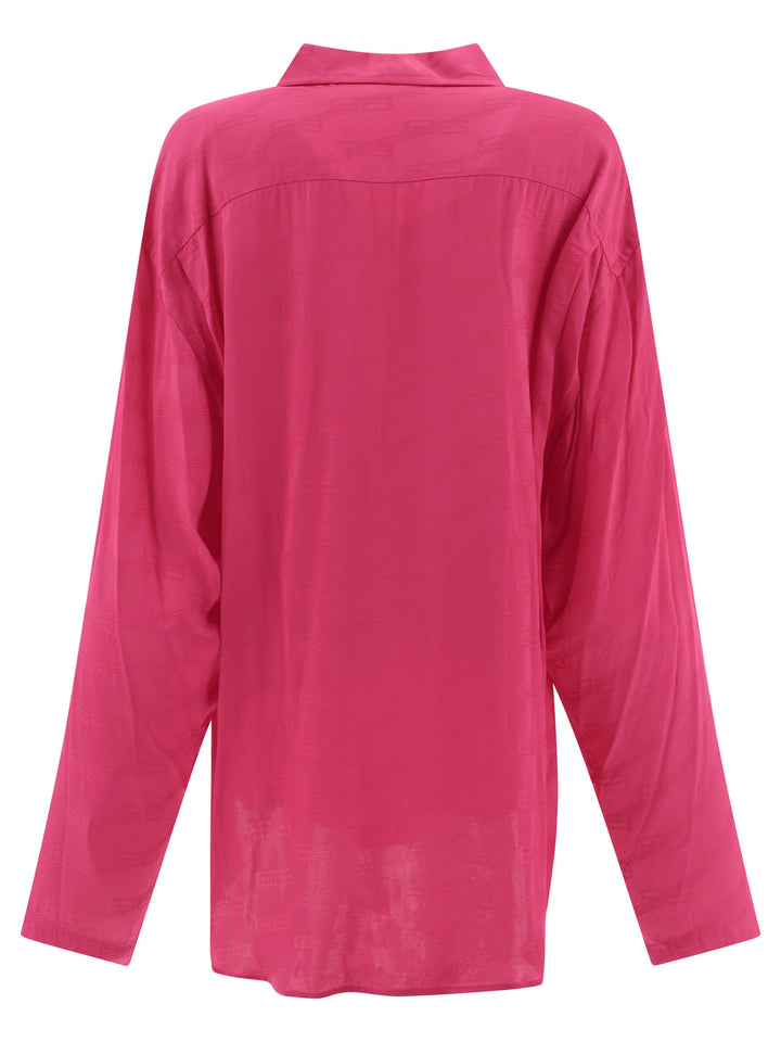 Balenciaga Shirt With Jacquard Logo Shirts - Fuchsia | e06f35c065d092b4fea09d93ed5c1203c198fdab