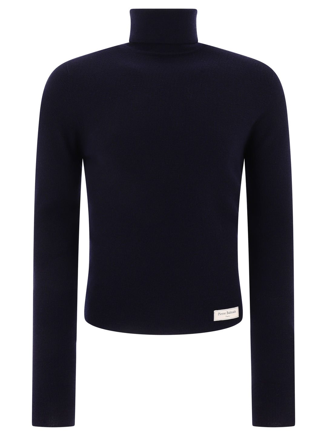 Balmain Sweater With Patch Logo Knitwear - Blue | bd1598320c98198e3840c959e9801d1c18d83d7a