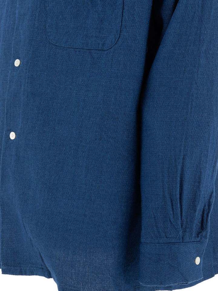 Beams Plus Panama Shirts - Blue | 1d6d3a210259ecdae2c40288bab11244cab9f034