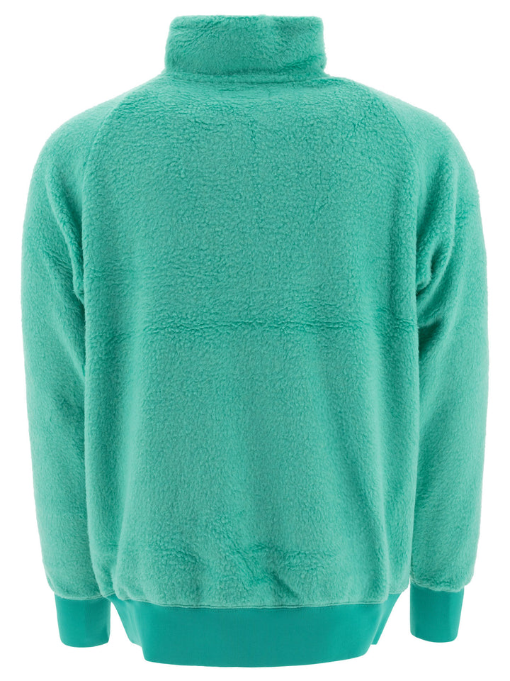 Beams Plus Half Zipper Sweater Knitwear - Green | 1bcb816b2c1df8f0f355b680c03137f89cda1b09