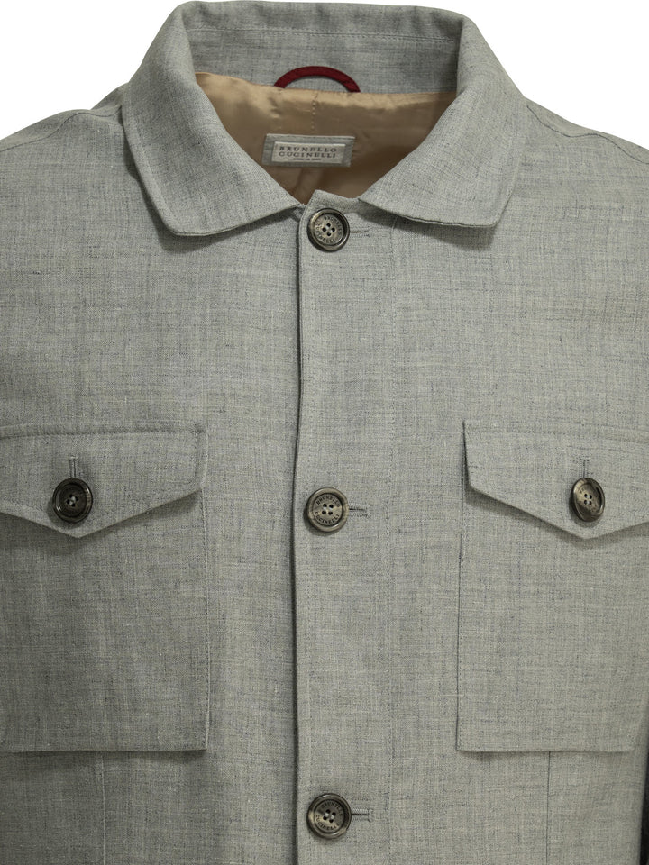 Brunello Cucinelli Overshirt Jacket Jackets and Coats - Grey | 21f5e973ada3f3fe799eeb24a6e9072bf885d246