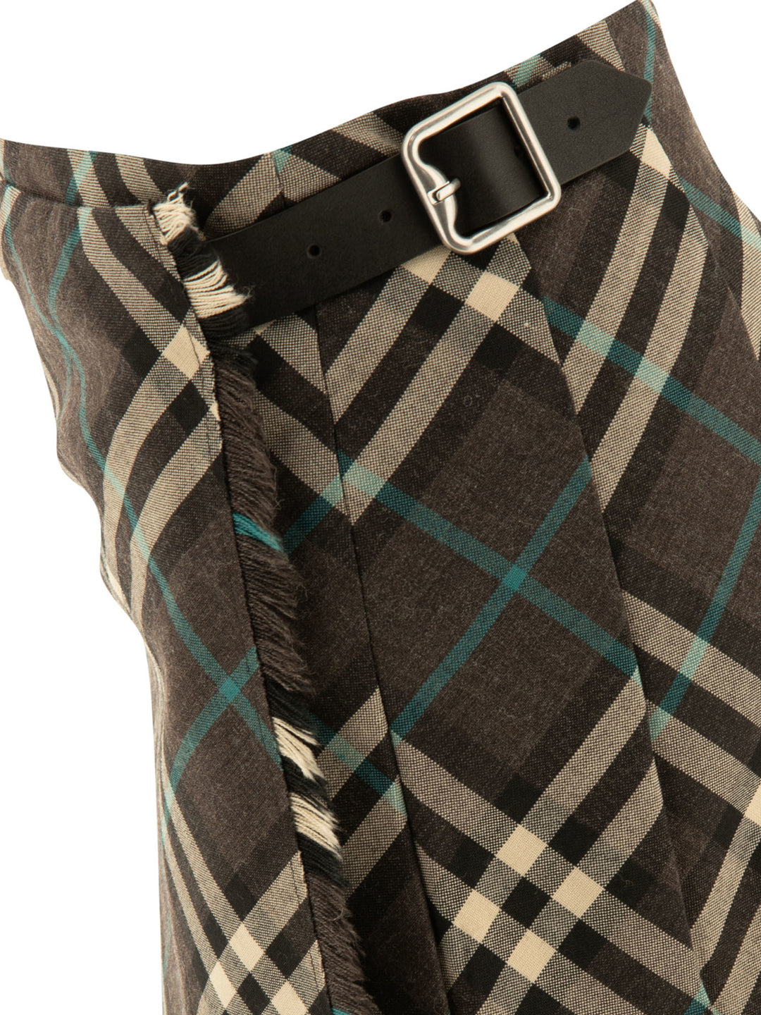 Burberry Check Wool Blend Mini Kilt Skirts - Grey | 9036eda5284da6037f1b798dcdc3b49b39ad7a10