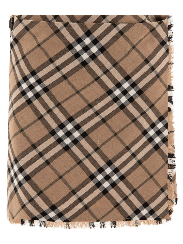 Burberry Check Wool Blend Mini Kilt Skirts - Beige | e84265fbd18d0057beb67d3042ef50a61bb64a97