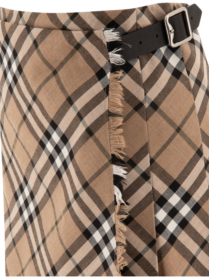 Burberry Check Wool Blend Mini Kilt Skirts - Beige | 3d173ae43742335f02cf7bb74b61fc016d1c3c22