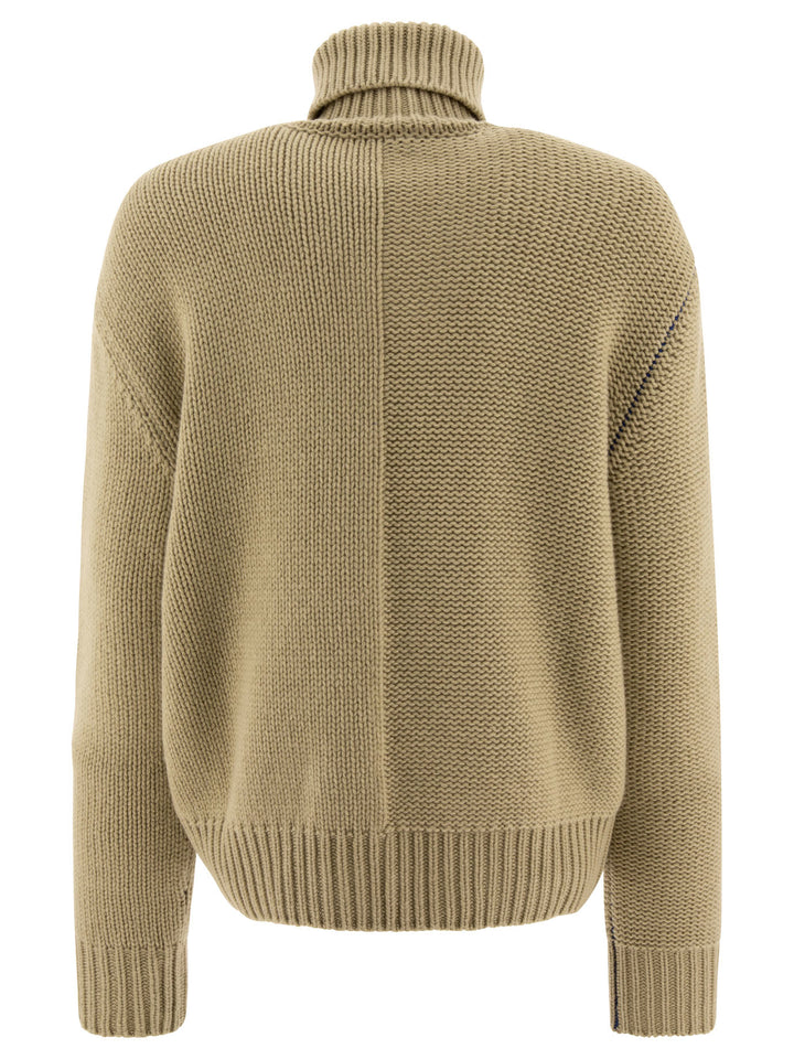 Burberry Cashmere Sweater With Ekd Knitwear - Green | 512c5078e1333253ba8d676cab3adb1aff4c15fb