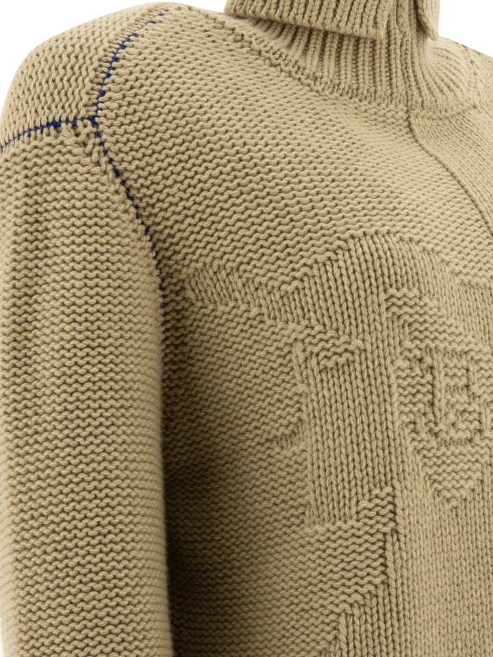 Burberry Cashmere Sweater With Ekd Knitwear - Green | 669d99befb4bce70082de6df4bc4804cd624152f