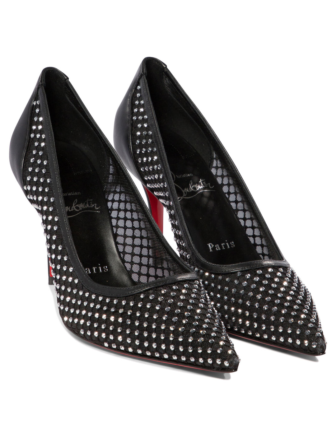 Christian Louboutin Apostropha Mesh Strass Heeled shoes - Black | ad56bc1ebfac7678421a4078399a0b3f63adb9eb