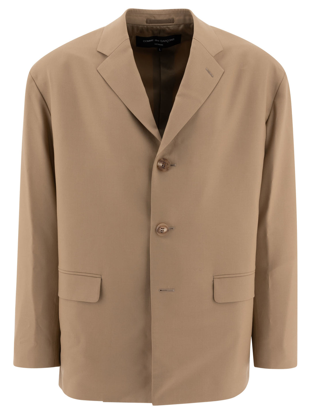 Comme Des GarçOns Homme Single-Breasted Oversized Blazer Jackets and Coats - Beige | e275967f05ba420409511dbf899d9fc1adaf67fd