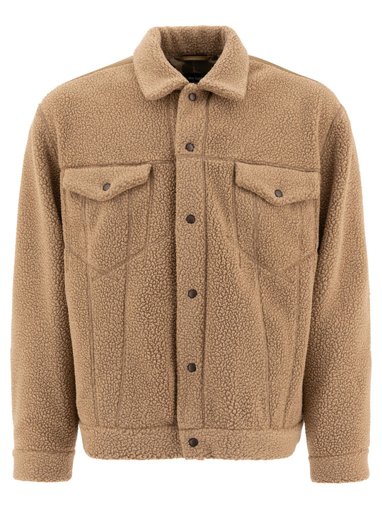 Fleece Overshirt Jackets And Coats Beige