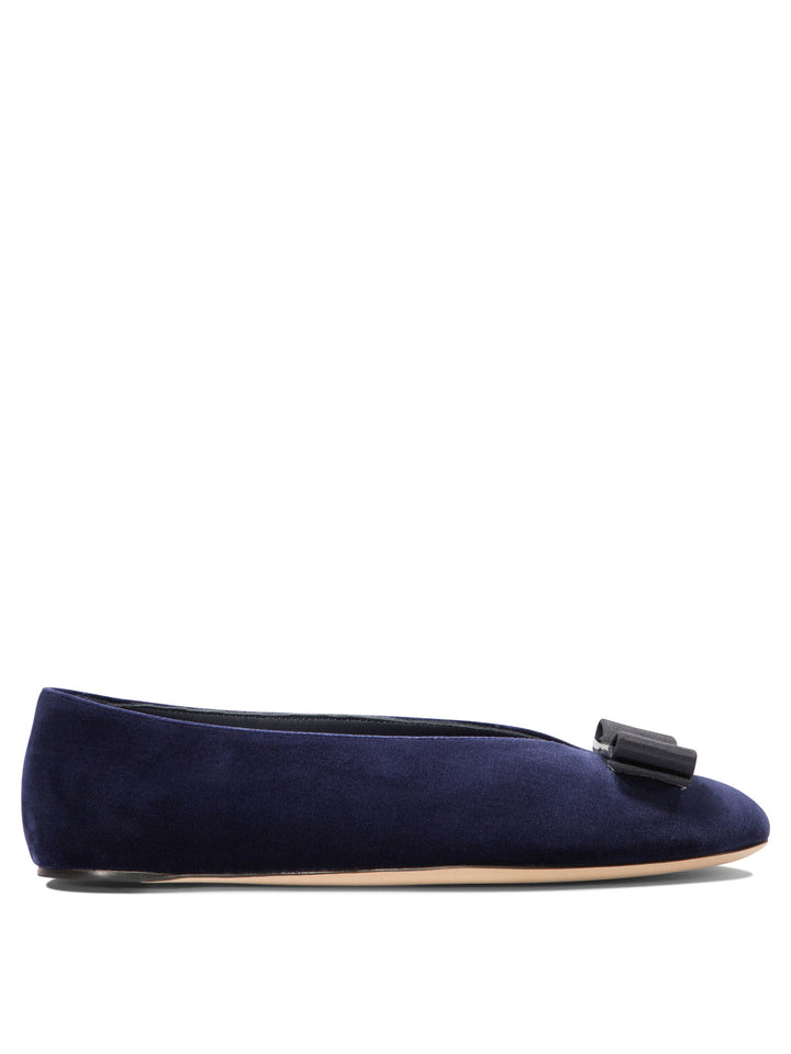 Ferragamo Vanna V Ballerinas - Blue | fddbda631ec58cec32747514cea9e5b81c89e197