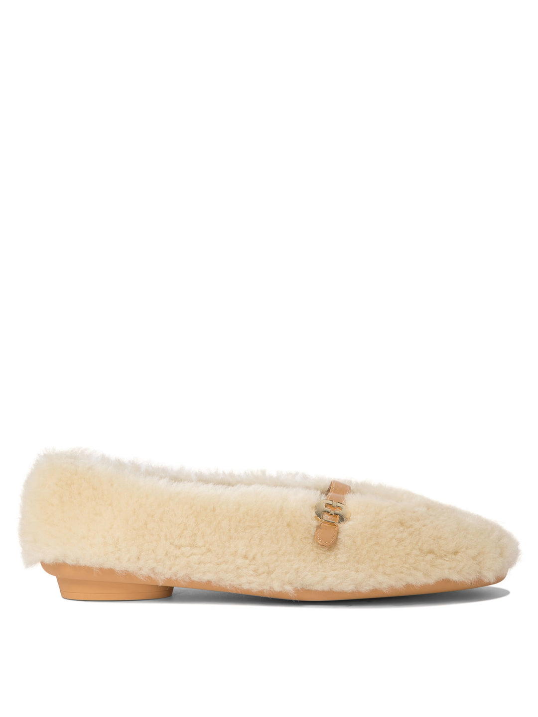 Ferragamo Noella Fur Ballerinas - Beige | 492198ffe0f6b389980bf6fbfc6f8dac3969a730