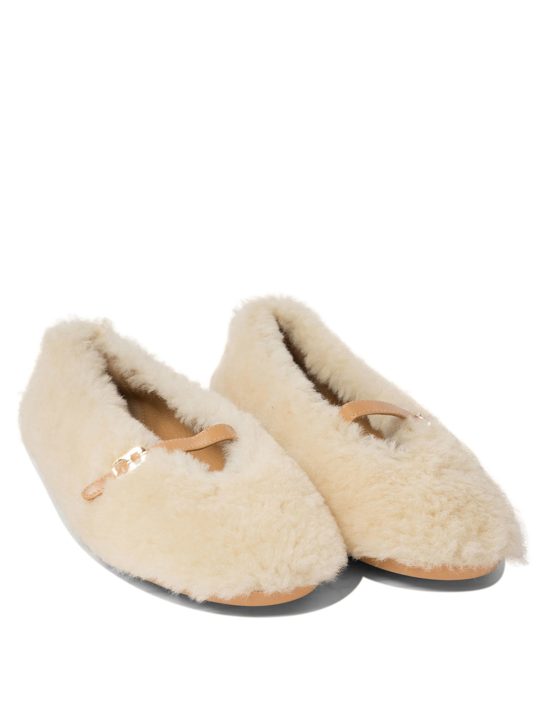 Ferragamo Noella Fur Ballerinas - Beige | 7094b3b534f5f06973f514d998fb2f2eb48cee94
