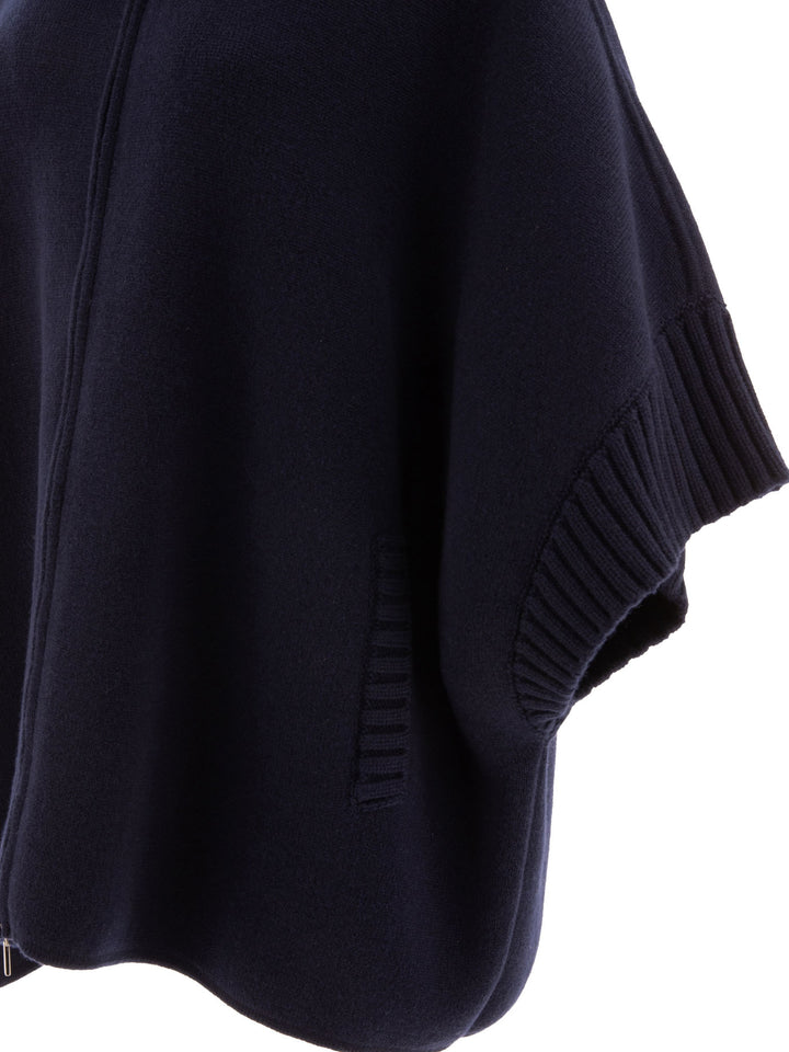 Giovi Wool And Cashmere Poncho Jackets and Coats - Blue | 21fb7cc400d92b6c5360ab1b230a6bcb19768ed7