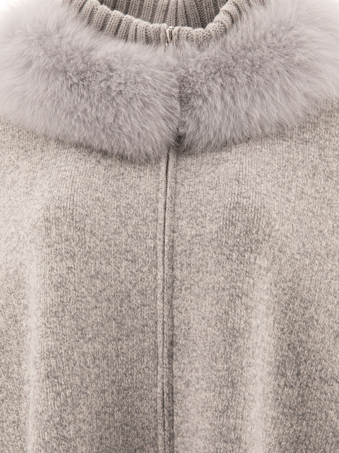Giovi Wool And Cashmere Poncho Jackets and Coats - Grey | 09d9a1ce1b7870f70948ab00da463a5f50215457
