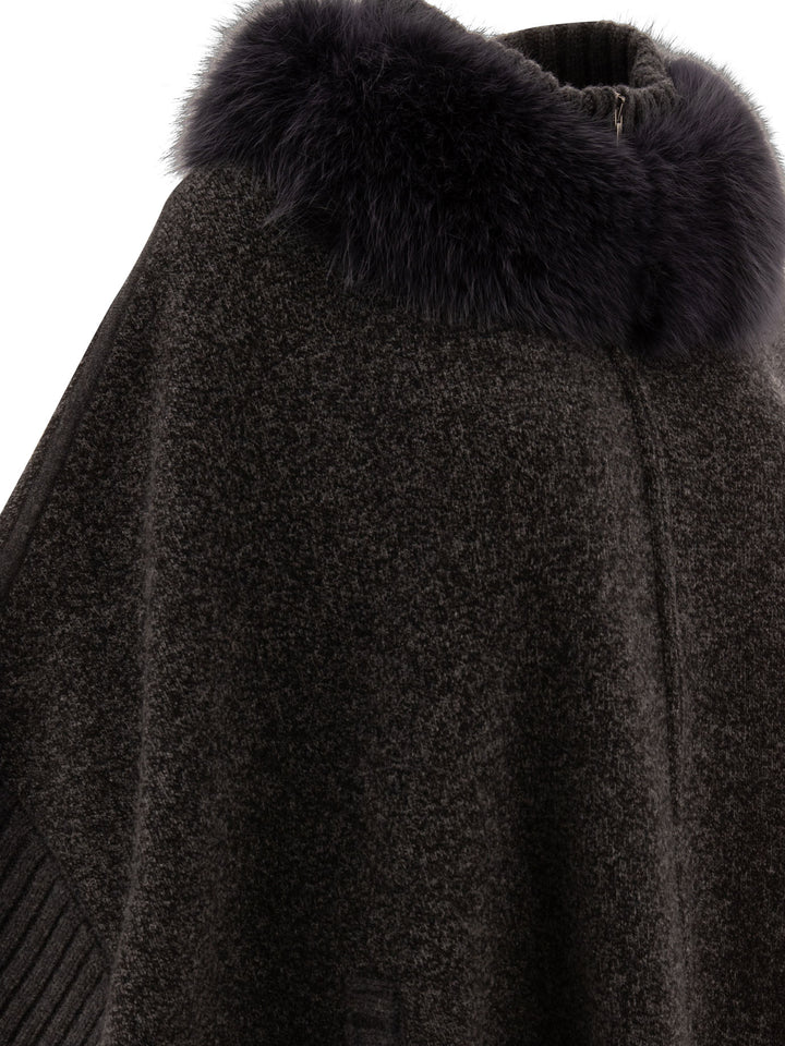 Giovi Wool And Cashmere Poncho Jackets and Coats - Grey | 599a9b1b1499da216310ced0dd95208eb09f4346