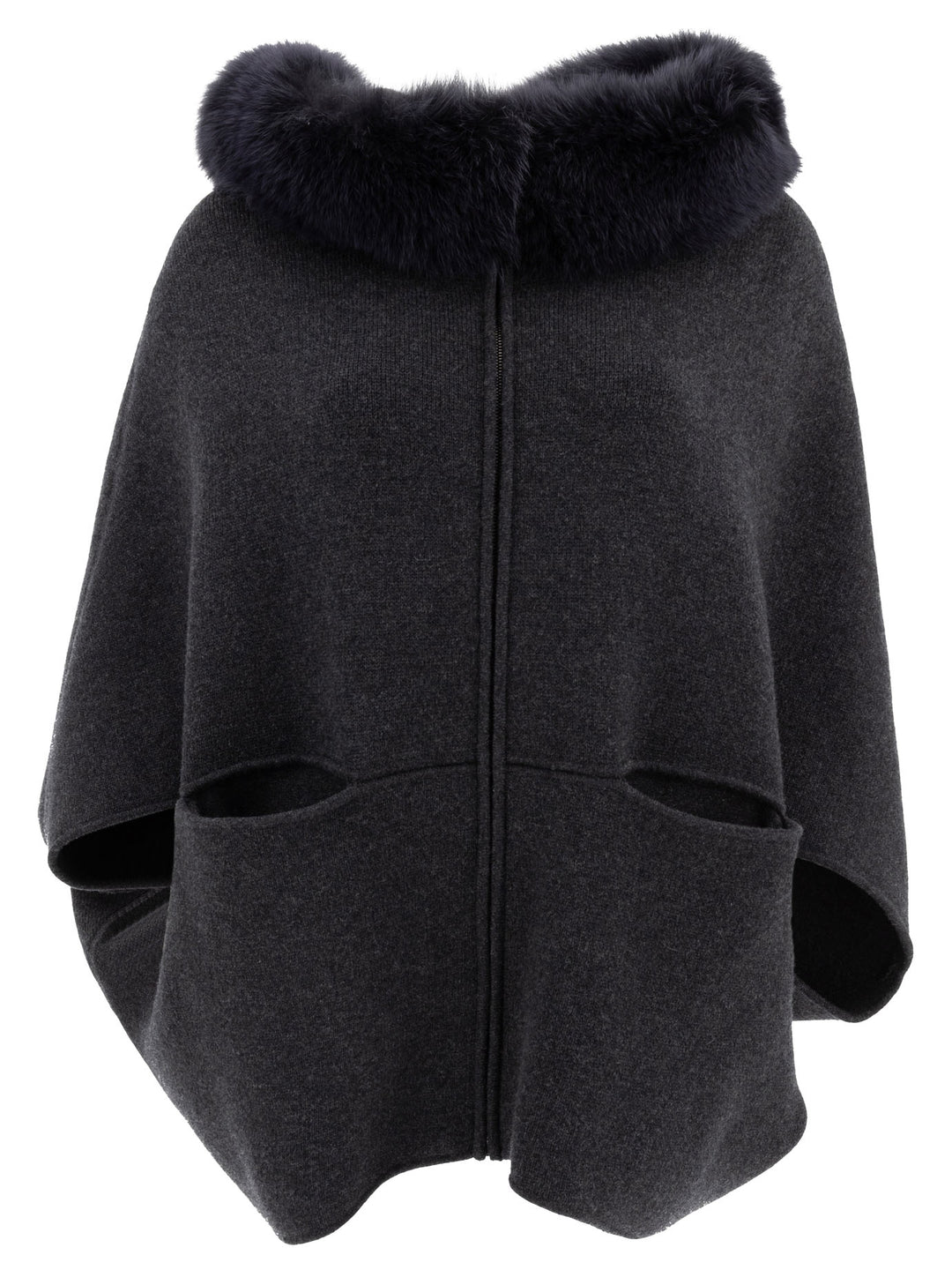 Giovi Wool And Cashmere Poncho Jackets and Coats - Grey | 9dae936b423a447ae37bf46bba25d94e456a387f