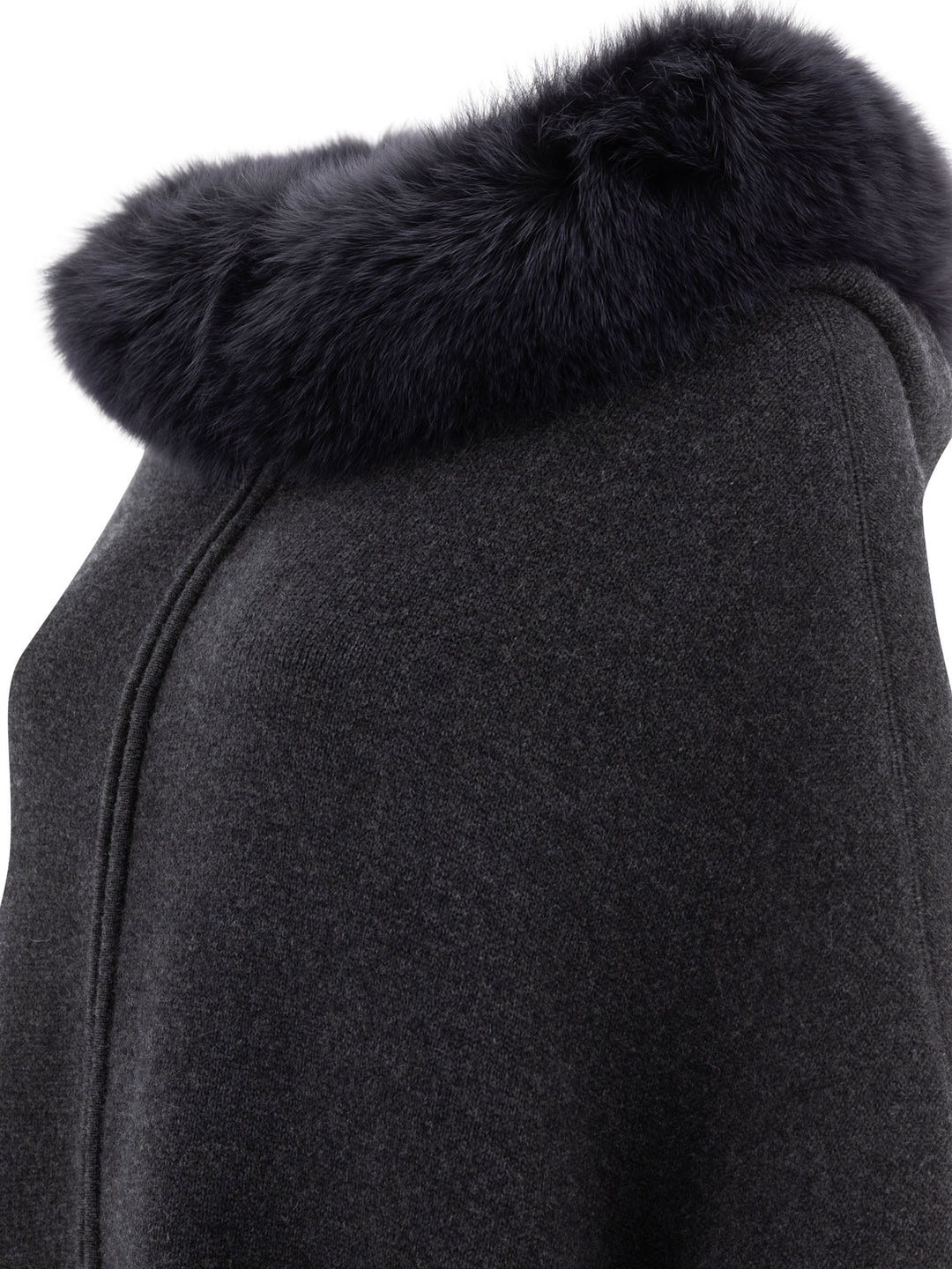 Giovi Wool And Cashmere Poncho Jackets and Coats - Grey | 51ad272f5ec87e4b941773b89d7fa222d116aaab