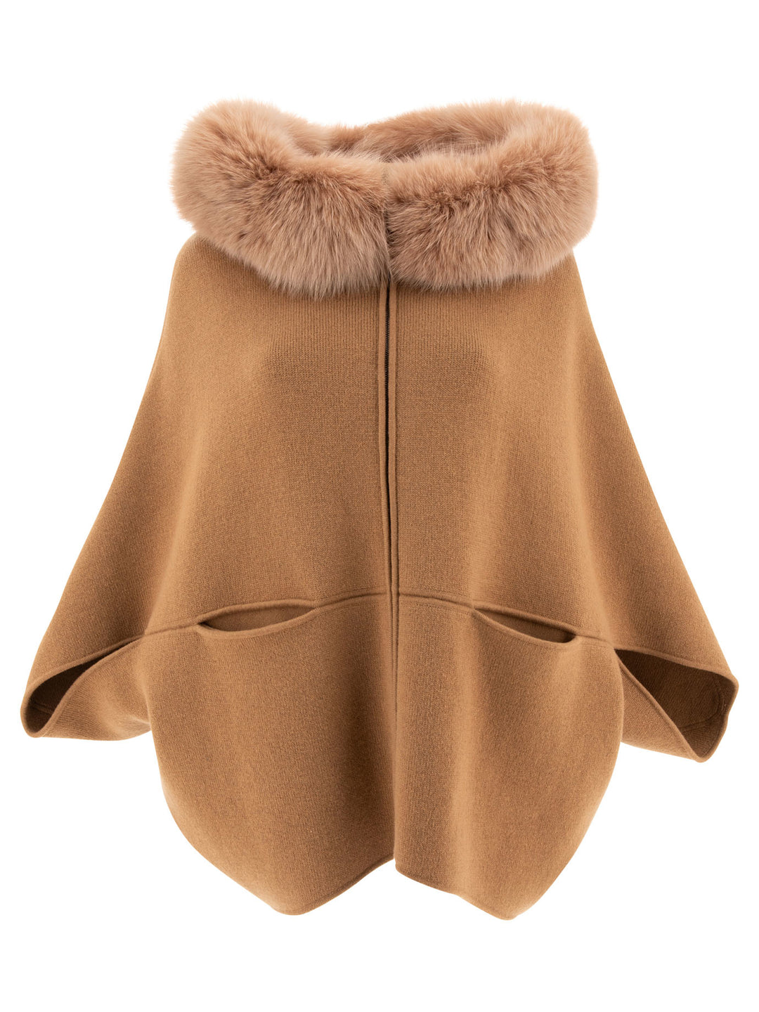 Giovi Wool And Cashmere Poncho Jackets and Coats - Beige | 5fb819bfa508e7c80ed338f58ca3f30aa86b92fb