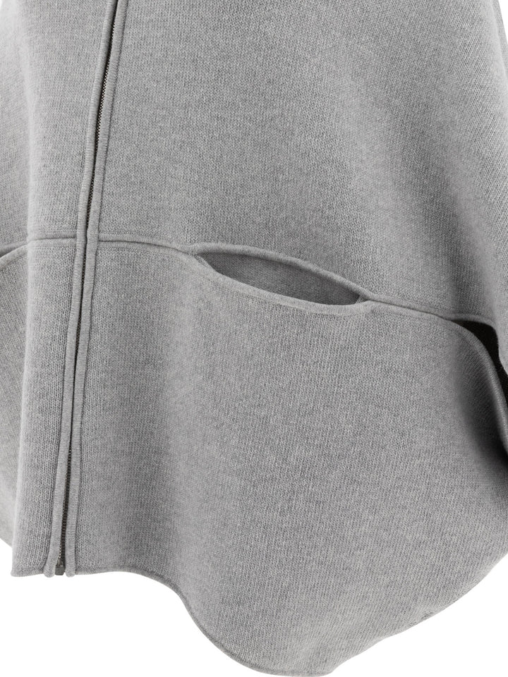 Giovi Wool And Cashmere Poncho Jackets and Coats - Grey | d521995efdb80a004a72a235455e2372c104f743