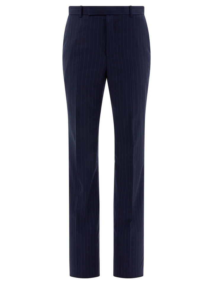 Givenchy Pinstriped Tailored Trousers - Blue | a7a51e83e9f893c61f19fcbc067679af14d80839