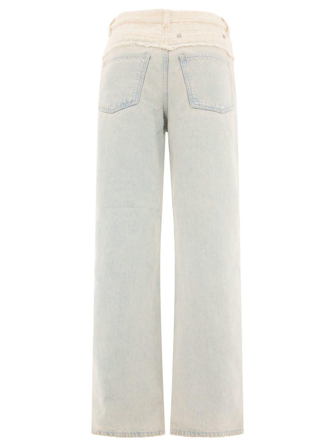 Givenchy Oversized Denim And Tweed Mixed  With 4g Detail Jeans - Light blue | 0fbcb25dbef97df47dc440765588a1621e311a7d