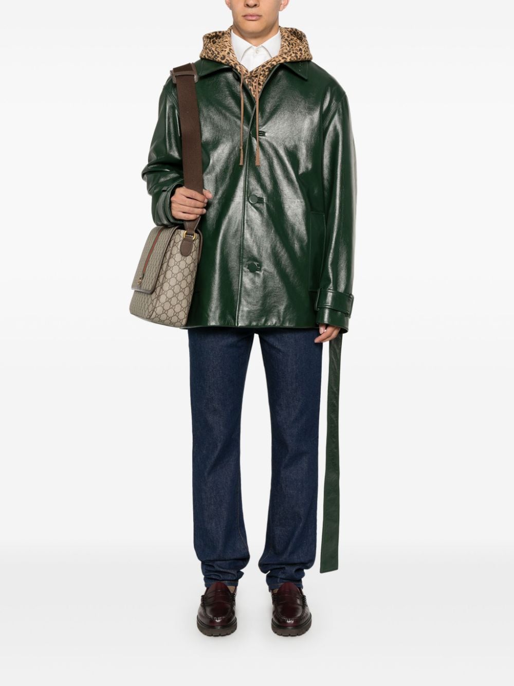 Gucci Trench In Pelle Lucida Jackets and Coats - Green | d3829b128cb1640ef4a7bbac18a2c3588b9bc366