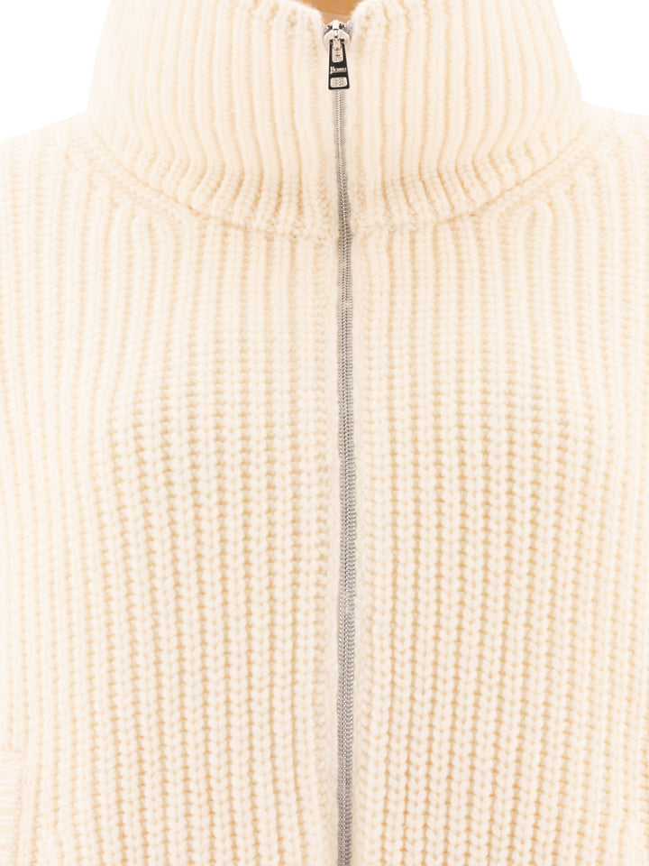 Herno Resort Cardigan In Infinity Knitwear - White | 500af1431d072625cd1a4e19200d557fefdbf0be