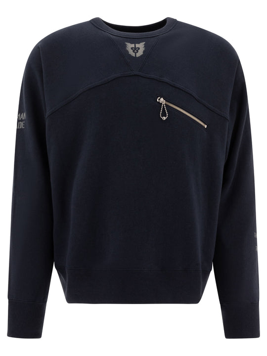 Sweatshirt With Zipper Detail Sweatshirts Blue