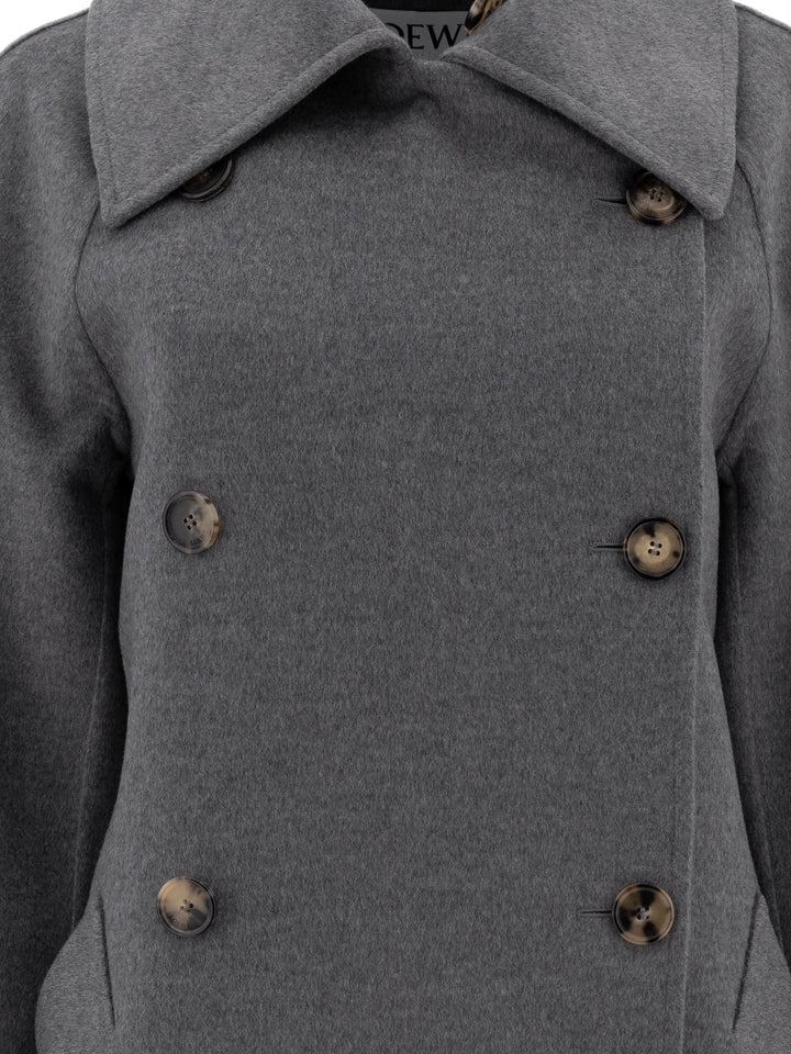 Loewe Wool And Cashmere Double-Breasted Coat Jackets and Coats - Grey | ebbf129e5675e2546efe9fc72fa2b1cee631f219