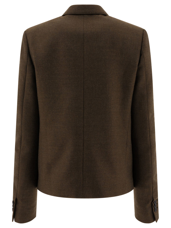 Loewe Double-Breasted Wool Blazer Jackets and Coats - Green | 3ea42509b44a4d34bee5ee343ab67ede0e139538
