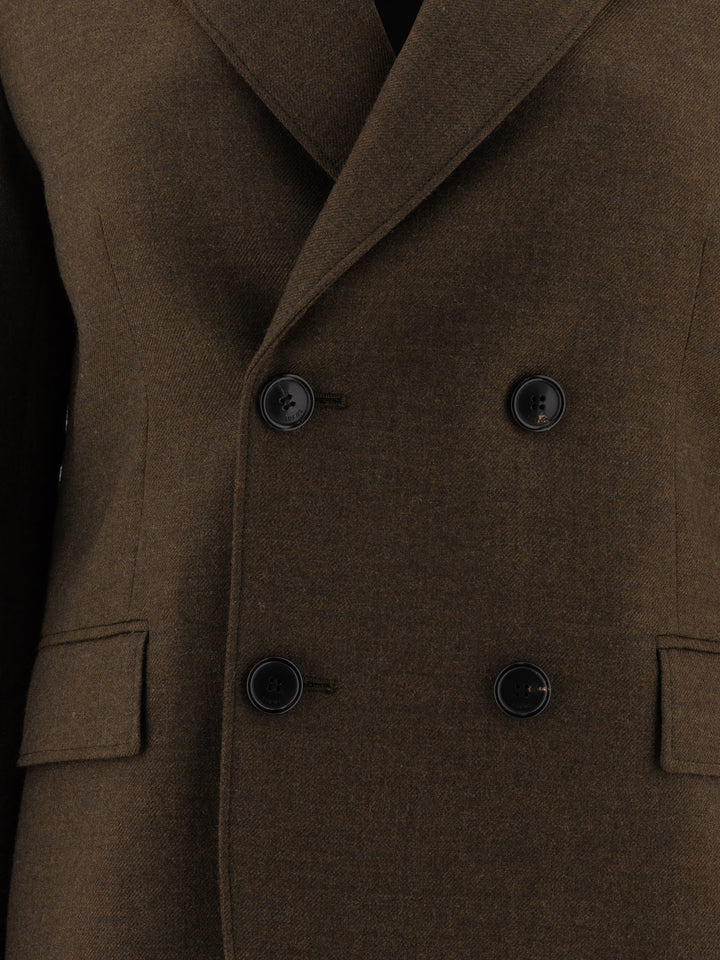 Loewe Double-Breasted Wool Blazer Jackets and Coats - Green | ce39390db1347ef5d7d794229a971c28e91e9962