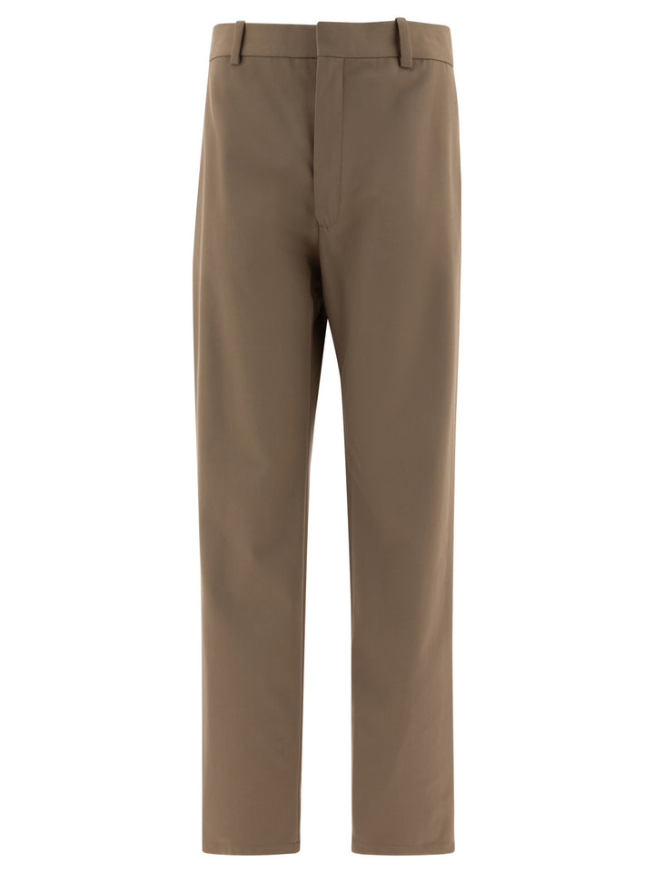 Loewe Cotton And Silk Trousers - Green | 6efb414876974758f12bf9e2eb358035a17fd9d9