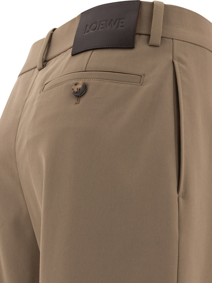 Loewe Cotton And Silk Trousers - Green | f5fe63c0e5799a5d7ef202c77006bbf970b3860a