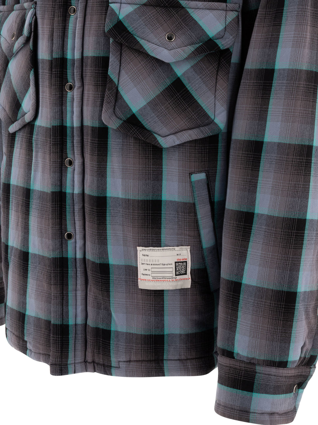 Maison Mihara Yasuhiro Padded Check Overshirt Jackets and Coats - Grey | 9b3bf1feeb35bdf5c8260b26789deadc66628127