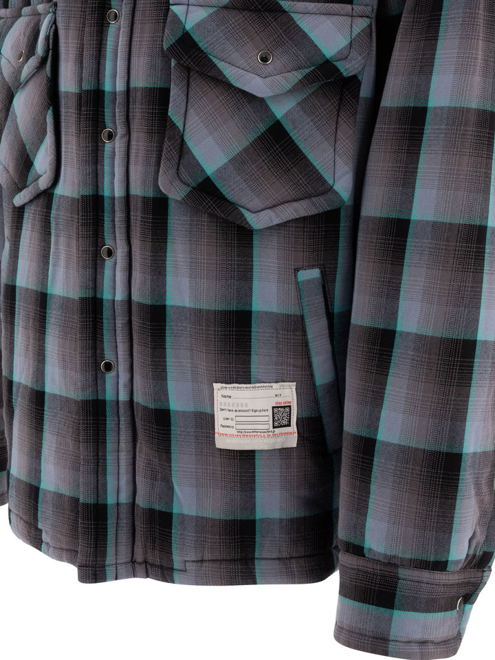 Maison Mihara Yasuhiro Padded Check Overshirt Jackets and Coats - Grey | 9b3bf1feeb35bdf5c8260b26789deadc66628127