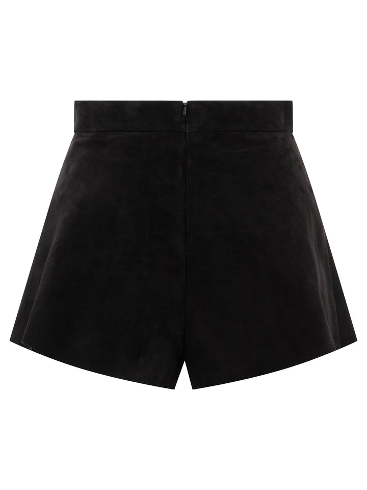 Max Mara Suede Shorts - Black | 93eb43f33680ecfc330dfcb3df968c14e0b26ab8