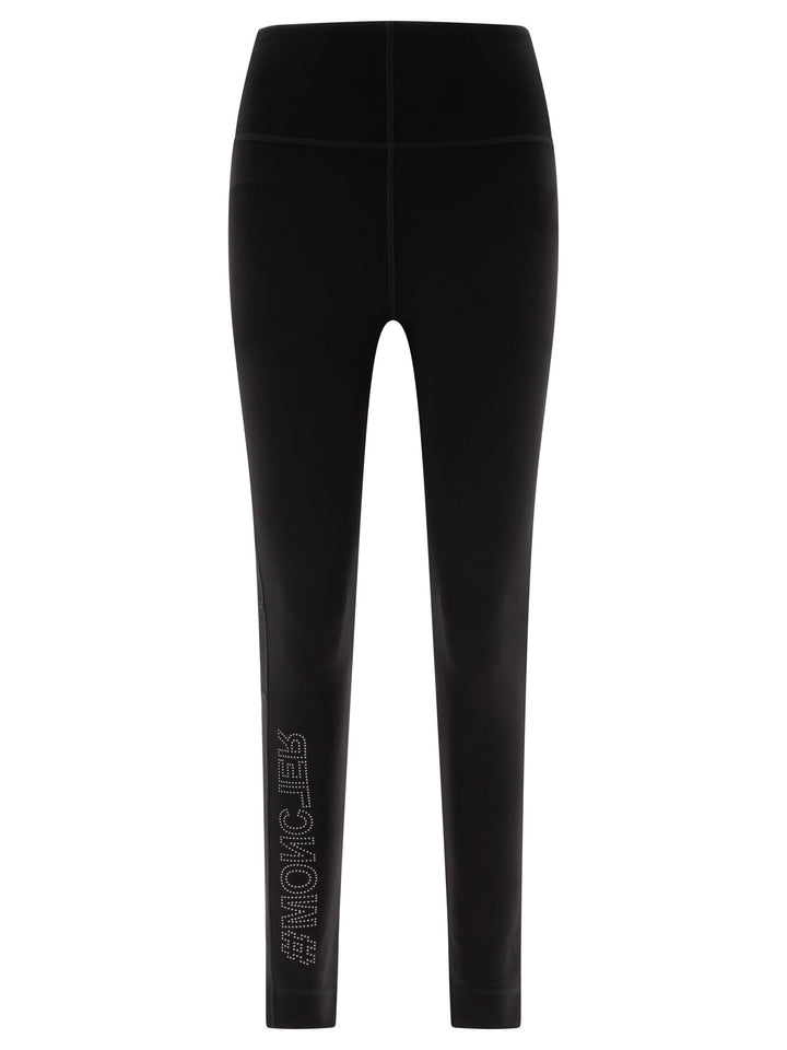 Moncler Grenoble Leggings In Technical Nylon Trousers - Black | 33ac36e1fc3a8f9ce03e6c19c8d30d79e3e38d9a