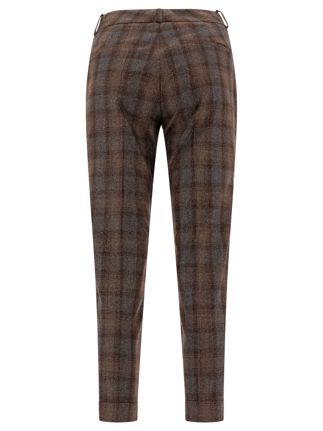 Peserico Check Wool Trousers - Brown | 9bc10687e77faa6ea7eef70c301a6f97d049ae37